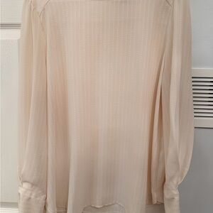 LOFT woman’s XL Cream Striped Blouse , gorgeous